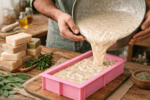 Handmade herbal soap by Zarej Glow using natural ingredients